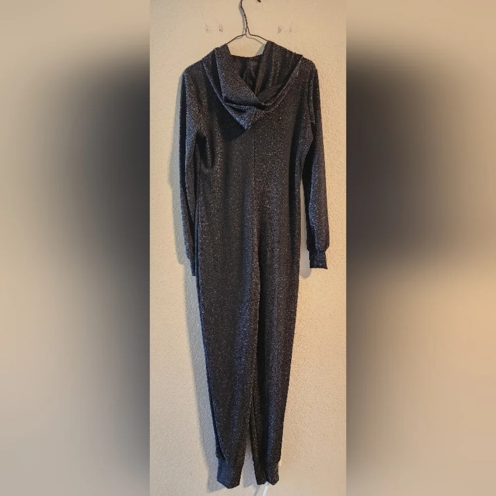 Savage X Fenty Sleep & Shine Hooded Onesie in Black size small